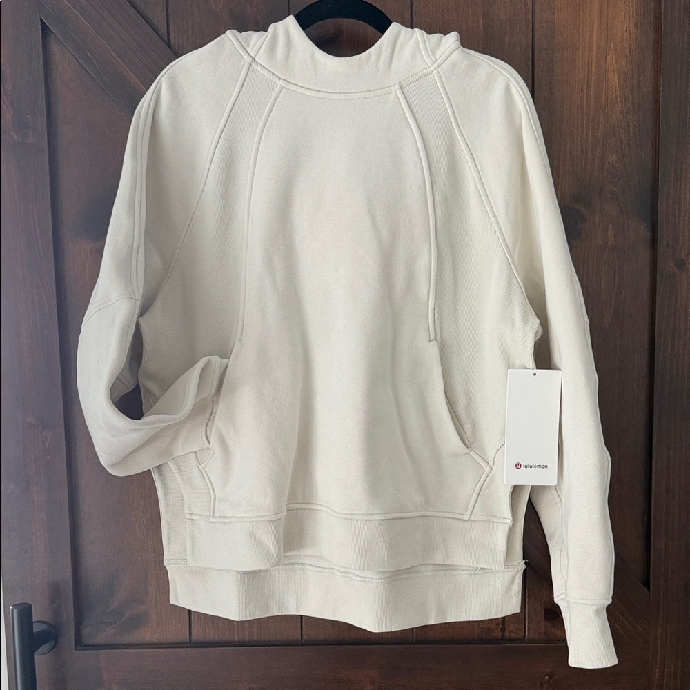 NEW Lululemon Scuba Oversized Side-Slit Hoodie M/L Bone (Cream) Gift